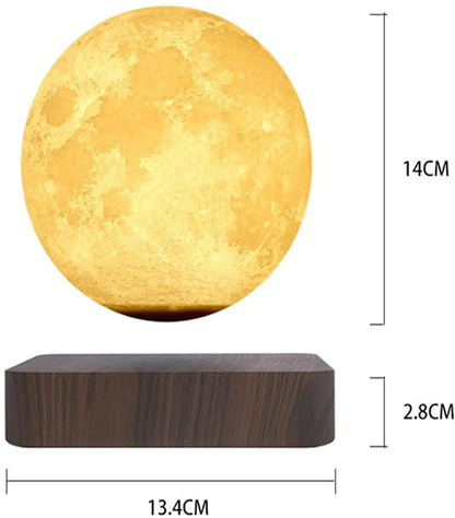 T30 Levitating Moon Lamp Night Light Floating 3D Printing LED Moon Lamp with Wooden Base and Magnetic with 3 Colors