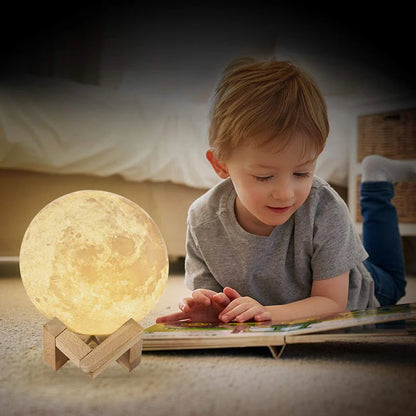 T20 LED Night Light 3D Print Moon Lamp Rechargeable Color Change 3D Light Touch Moon Lamp Children's Lights Night Lamp for Home