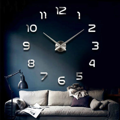 Fashion 3D big size wall clock mirror sticker DIY Living/Family Room decor