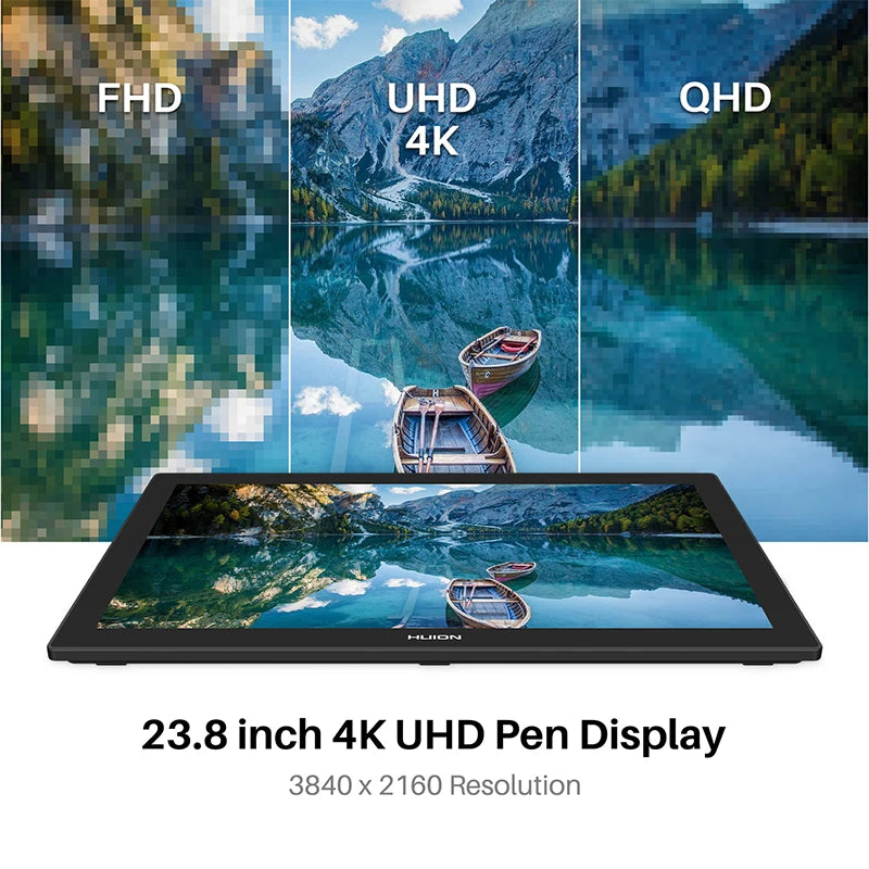 23.8 Inch HUION Graphics Tablet Kamvas Pro 24 4K Screen 140% sRGB Full-Laminated Professional Design Drawing Monitor