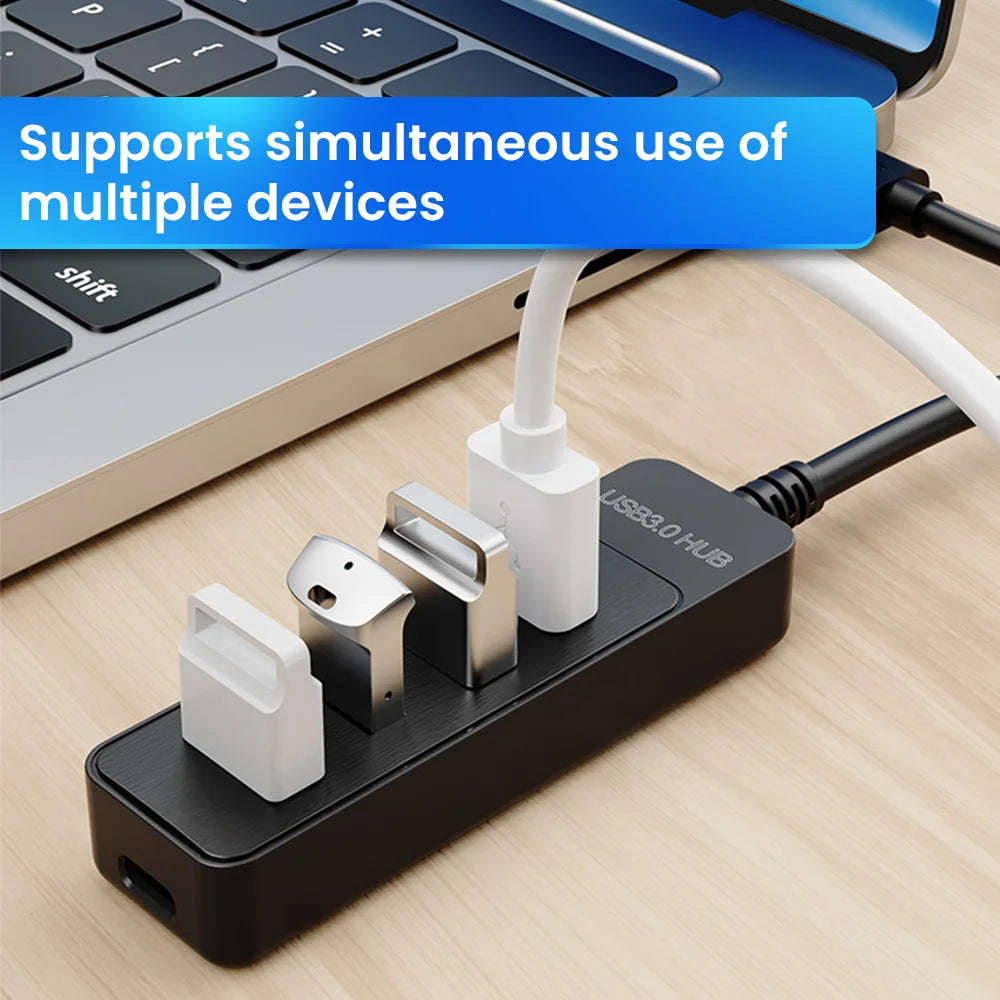 4 Port USB HUB 3.0 High Speed Multi USB 3.0 Splitter Type c USB 2.0 Expander & Power Adapter: For PC