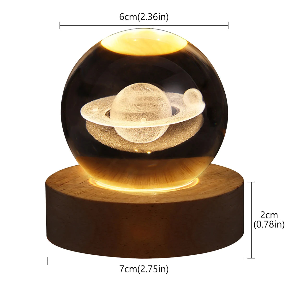 Crystal 3D Glowing Planetary Galaxy Crystal Ball Night Light