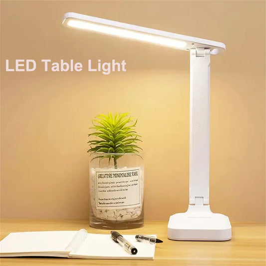 Folding Table Lamp Eye Protection 3 Color Dimmable Touch LED Lamp 360° Flexible Desk Light Bedside Reading Lamp USB Rechargeable