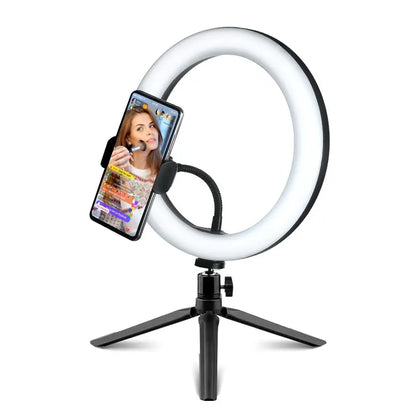 26cm 10inch Led Selfie Ring Light Round Ring Lamp with Phone Holder Photography Fill Lighting with Tripod for Youtube Live Video