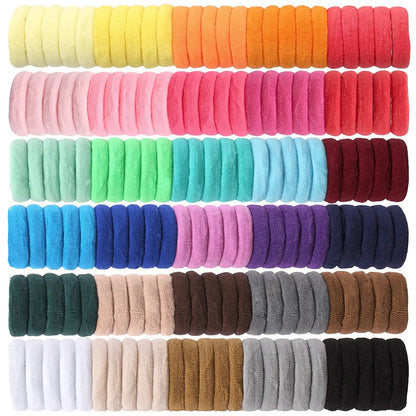 300Pcs Colorful Nylon Elastic Scrunchies Kids Hair Accessories