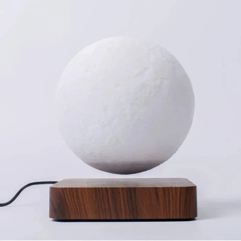 T30 Levitating Moon Lamp Night Light Floating 3D Printing LED Moon Lamp with Wooden Base and Magnetic with 3 Colors