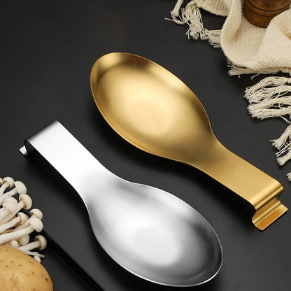 Fish Shape Stainless Steel Spoon Rest Food Clip Hot Pot Spoon Tray Kitchen Utensil Holder