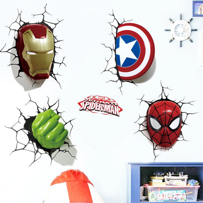 3D superhero spider wallpaper stickers for children's rooms, self-adhesive wall Vinyl Stickers