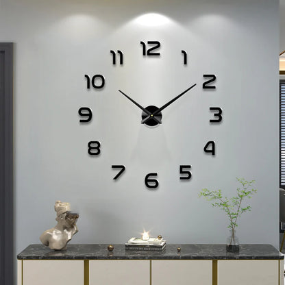 Fashion 3D big size wall clock mirror sticker DIY Living/Family Room decor