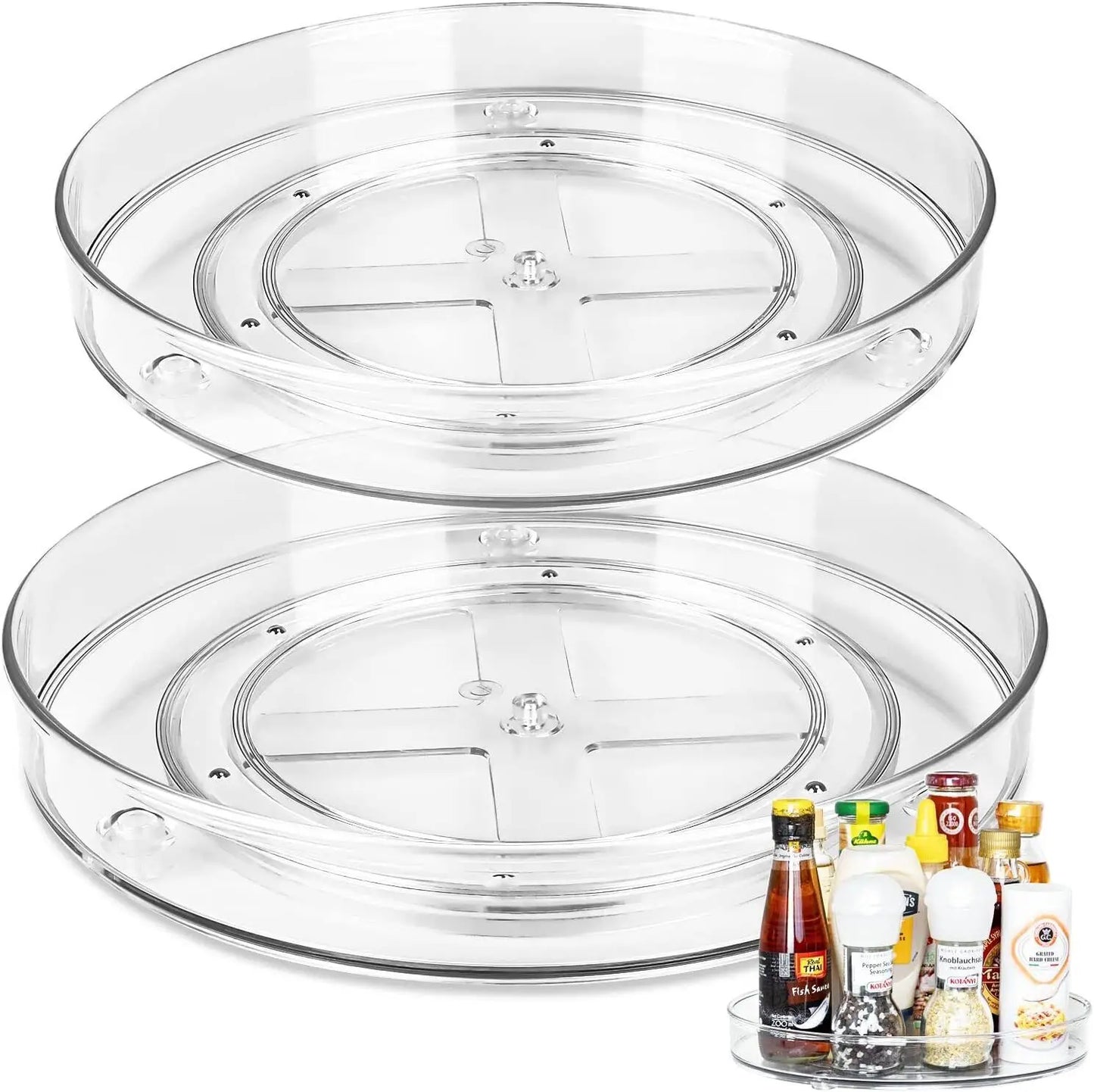 Lazy Susan Organizer, Turntable: Fridge 23 cm 27 cm Spice Rack Rotatable for Kitchen Cabinet/Refrigerator