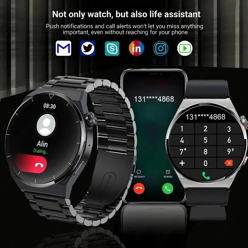 New GPS Smart Watch Men For GT4 Pro 360*360 AMOLED Screen Heart rate Bluetooth Call IP68 Waterproof Blood Oxygen Smartwatch 2024