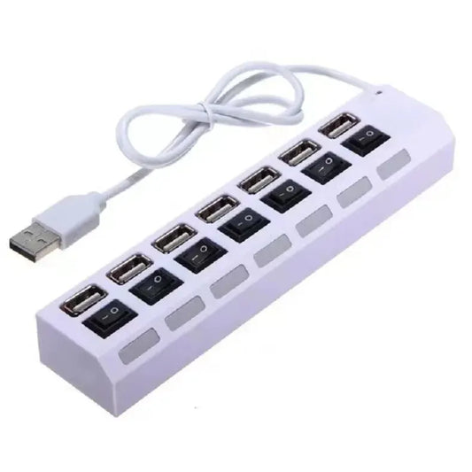 7-port Usb Hub Independent Switch Seven-digit Expansion Splitter One-to-seven Data Transfer Peripheral Device