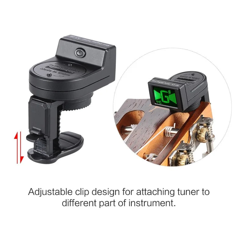 Acoustic Guitar, Bass, Ukulele Tuner Digital LCD Clip-on