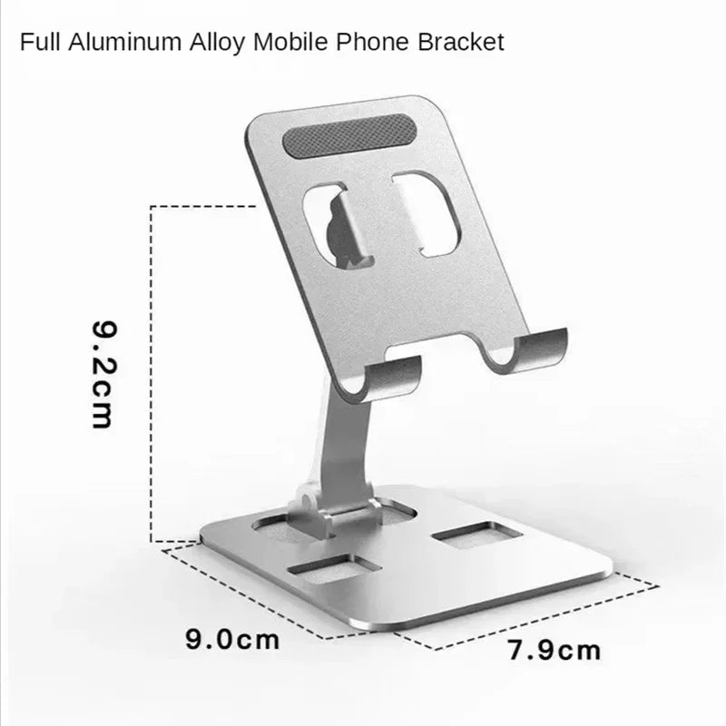 Universal Aluminum Alloy Foldable Desk Phone Holder Mount Stand For iPhone 15 14 Mobile Phone Holder Tablet Desktop Metal Holder