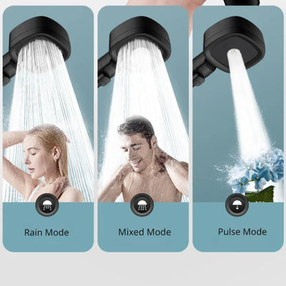 High Pressure 3 Mode Water Saving 3 Modes Shower Head Adjustable One-Key Water Stop