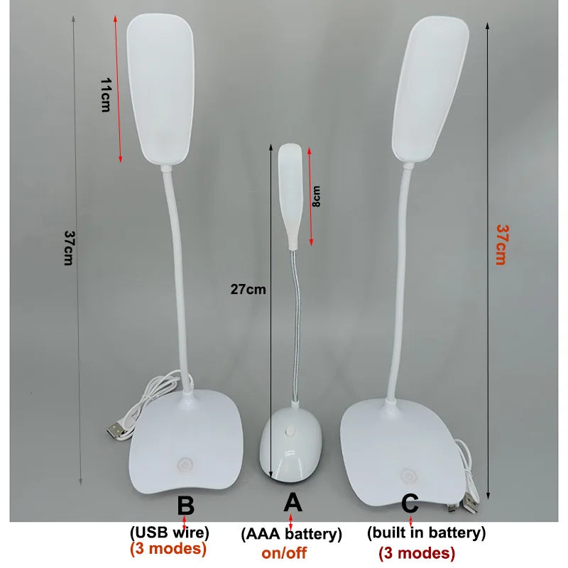 Small Table Lamp for Bedroom AAA Battery Powered LED Desk light Lamp