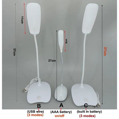 Small Table Lamp for Bedroom AAA Battery Powered LED Desk light Lamp