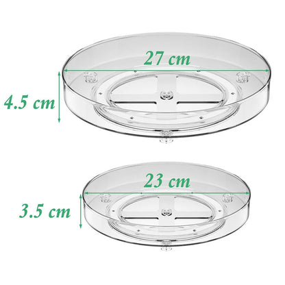 Lazy Susan Organizer, Turntable: Fridge 23 cm 27 cm Spice Rack Rotatable for Kitchen Cabinet/Refrigerator