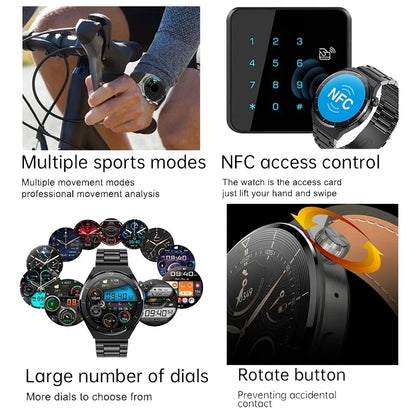 New GPS Smart Watch Men For GT4 Pro 360*360 AMOLED Screen Heart rate Bluetooth Call IP68 Waterproof Blood Oxygen Smartwatch 2024