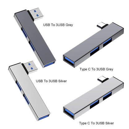 3 in 1 USB HUB Type C HUB OTG USB 3.0/Type-C 3.0 To 3 USB USB Splitter Hub Speed 5.0GB 3 Port: PC, Laptop