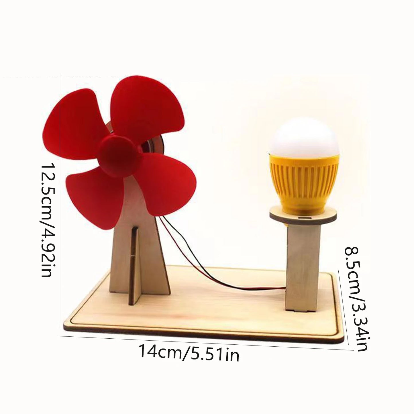 Wooden Wind Generator Kids Science Physics Kit Educational