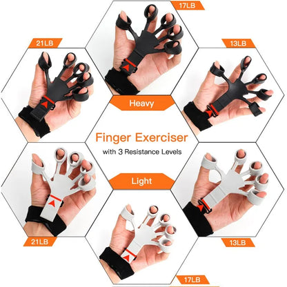 Finger Gripper Guitar Finger Exerciser 6 Resistance Level Recovery