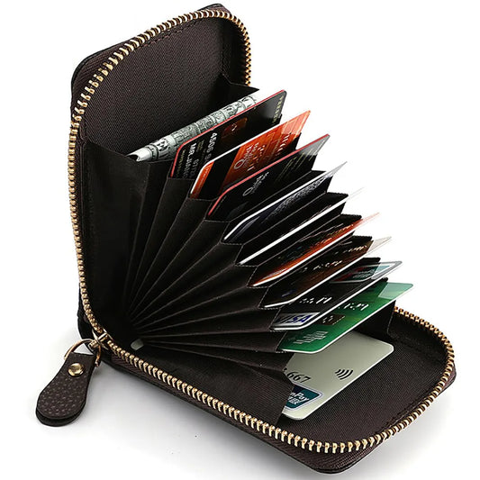 Pu Leather Zipper Short Mini Wallet Women Id Bank Card Holder