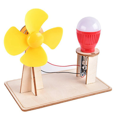 Wooden Wind Generator Kids Science Physics Kit Educational