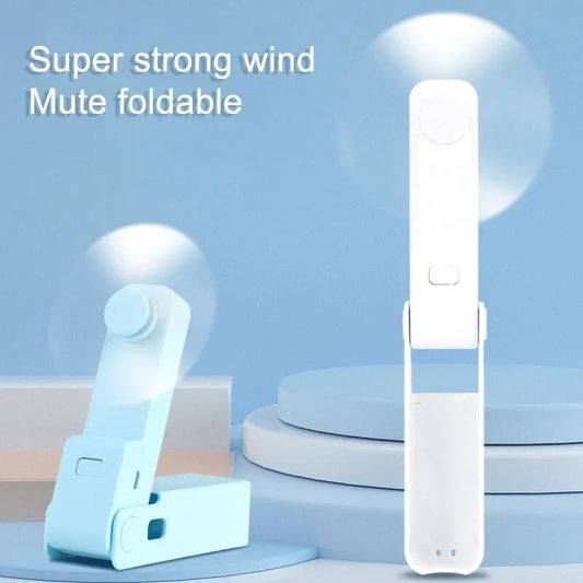 1pc Mini Portable Fold Fan Desktop Electric Hand Held Small Air Cooler