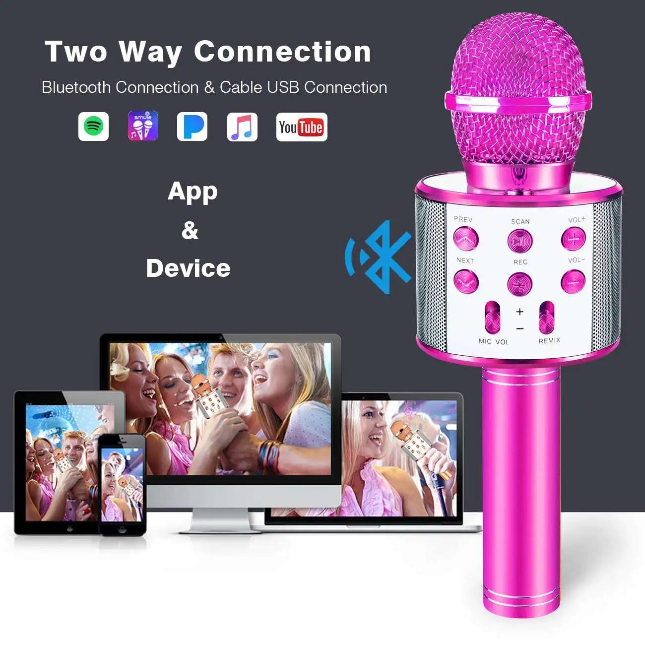 Karaoke Wireless Microphone/Speaker for Kids,Home Party Singing