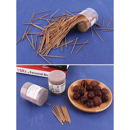 800Pcs Disposable Carbonized Bamboo Wooden Toothpicks Single-Head Cocktail Picks with Dispenser