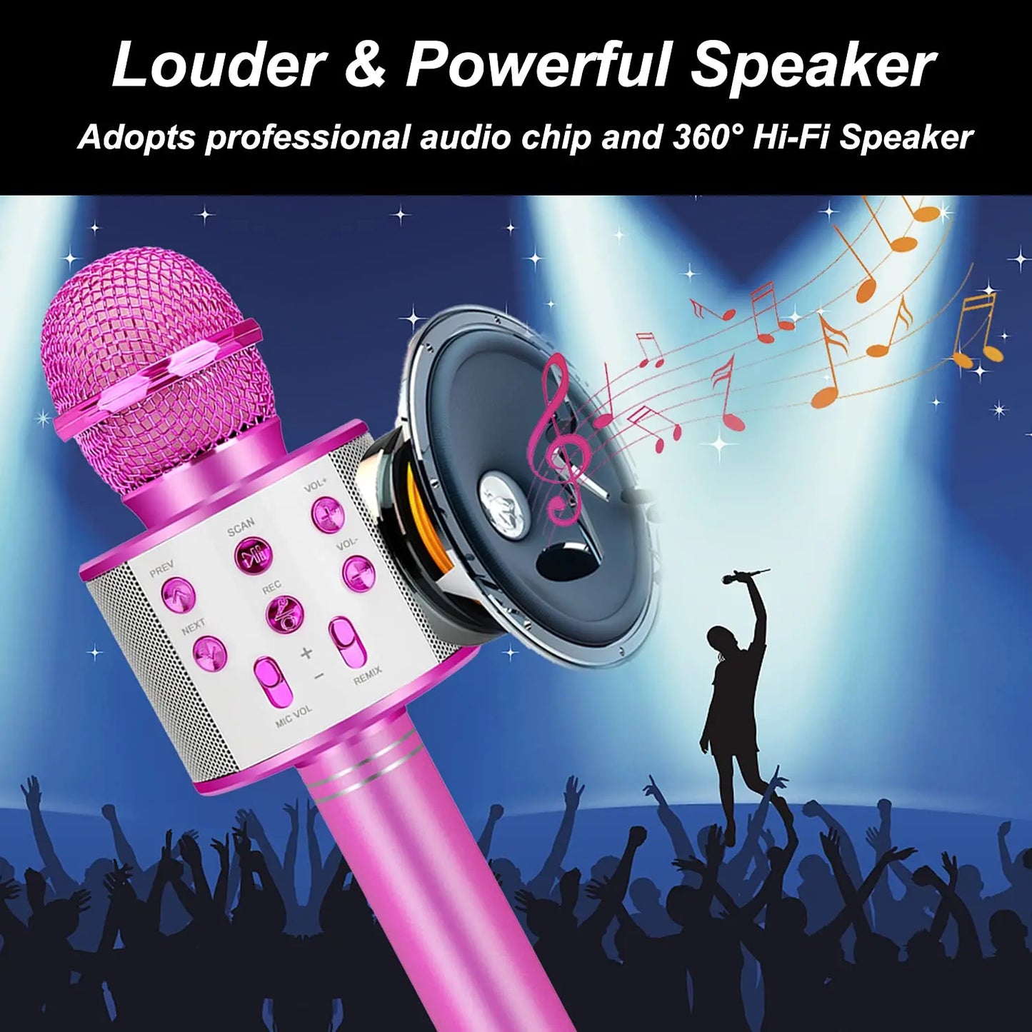 Karaoke Wireless Microphone/Speaker for Kids,Home Party Singing