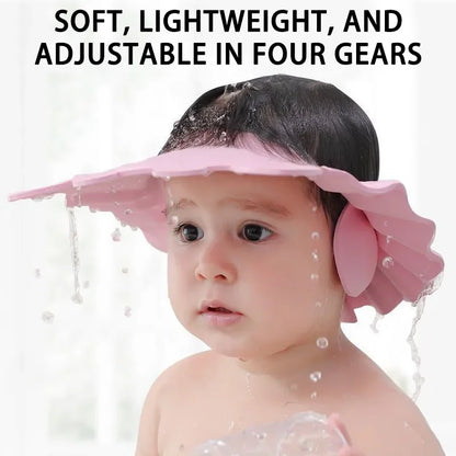 2 Pcs Adjustable Shampoo Shower Cap, Protects Ears & Eyes from Water, Baby Soap