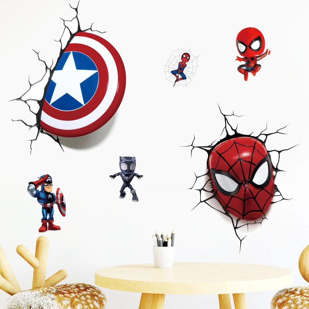 3D superhero spider wallpaper stickers for children's rooms, self-adhesive wall Vinyl Stickers