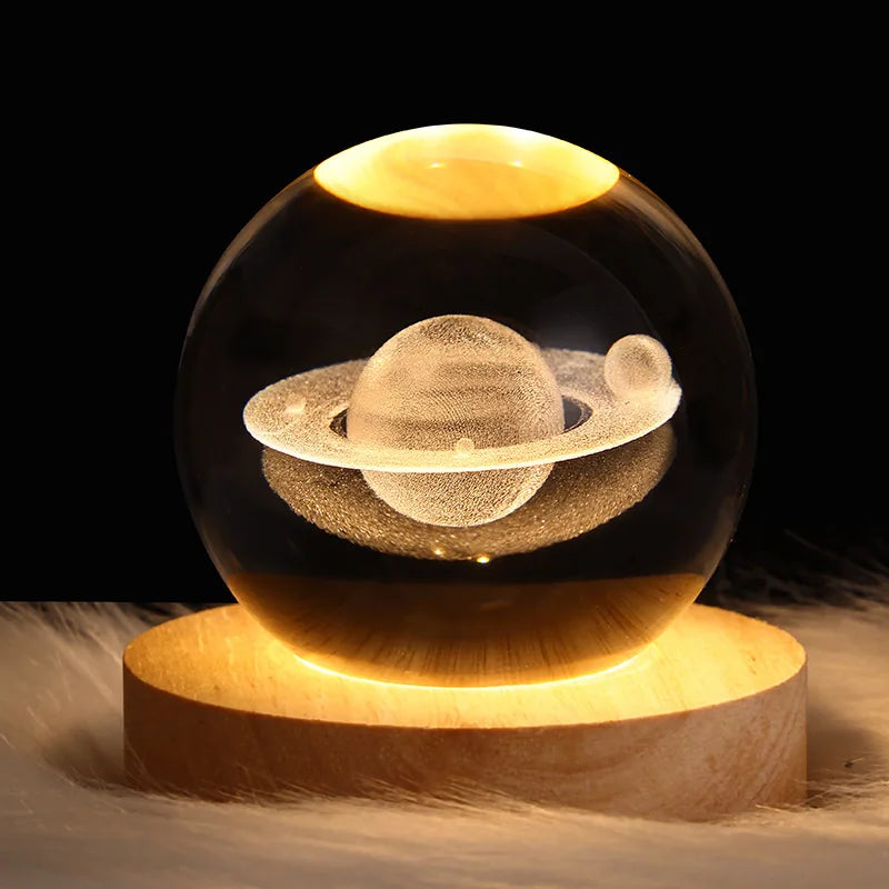 Crystal 3D Glowing Planetary Galaxy Crystal Ball Night Light