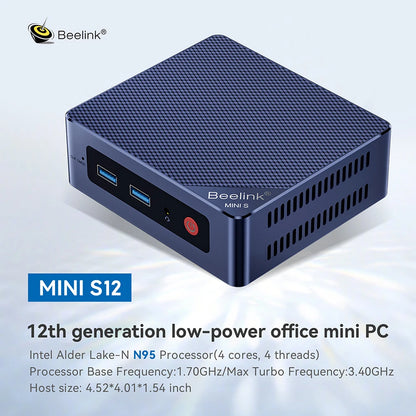 Beelink Mini S Intel 11th Gen N5095 Mini PC N100 S12 Pro DDR4 8GB 128GB SSD Desktop Gaming Computer N95 VS GK3V J4125