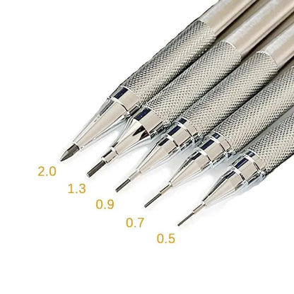 Metal Mechanical Pencil Set 0.5 0.7 0.9 1.3 2.0mm Art Drawing Auto Pencil with Leads Office School Supplies