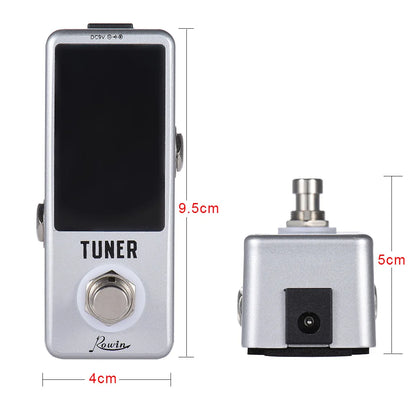 Mini Chromatic Pedal Bypass Guitar Tuner for Guitar, Bass