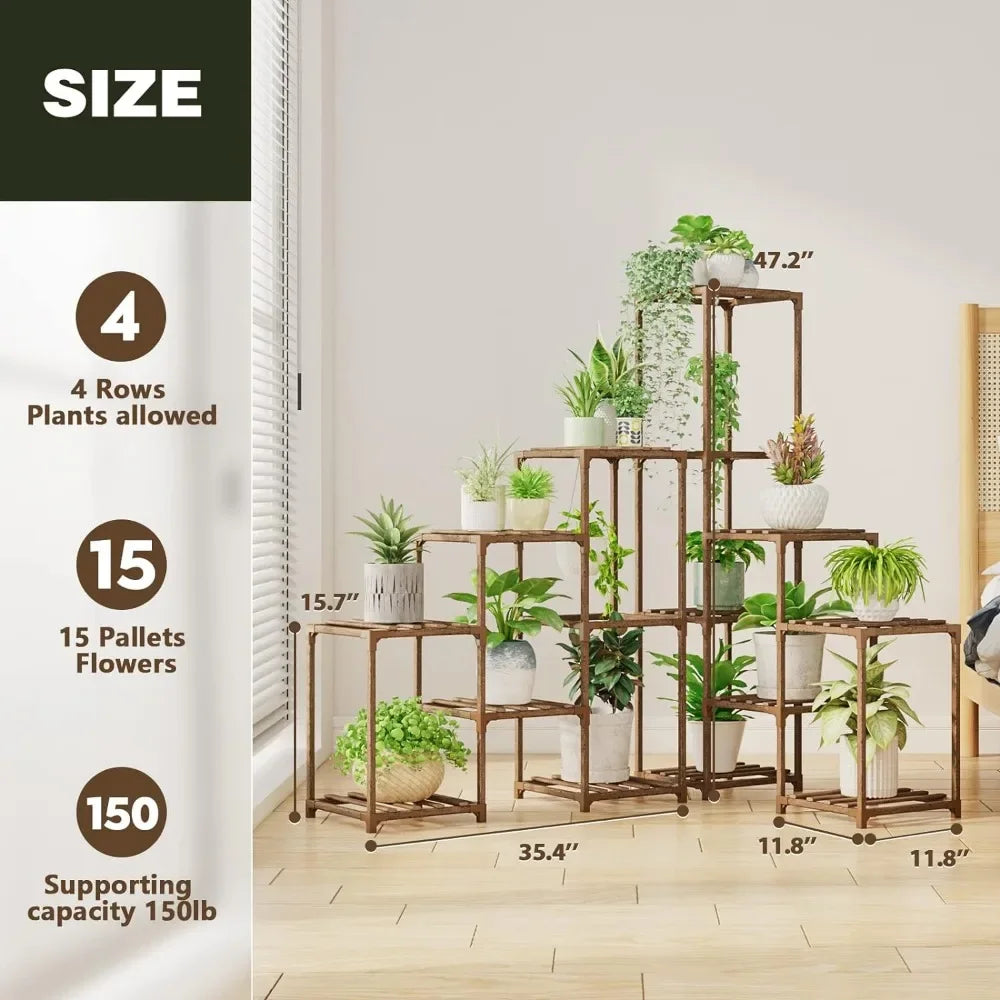 Indoor Corner Plant Shelf