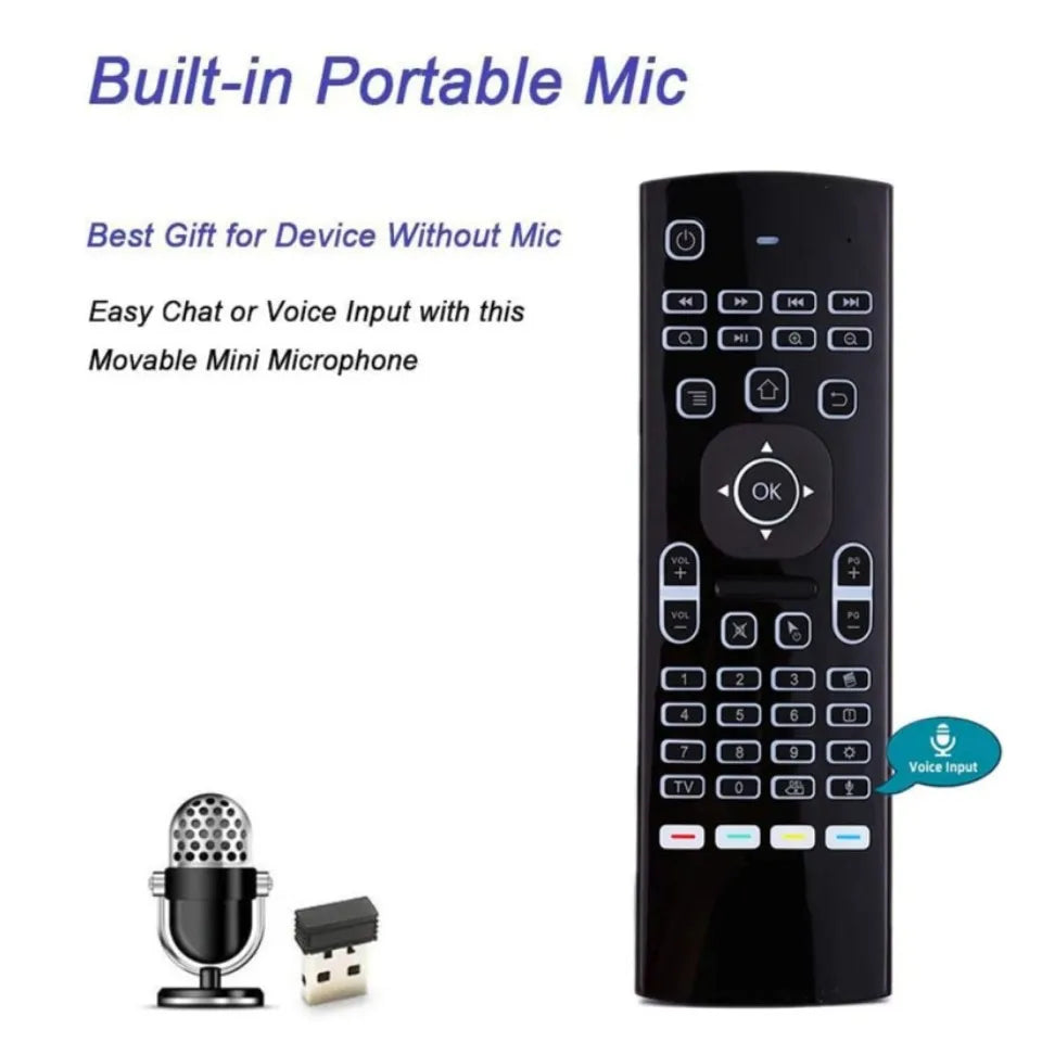 MX3 Air Mouse Backlit Mini Keyboard Voice Remote Control Wireless Keyboard IR Learning Fly Mouse Remote for Android Smart TV Box