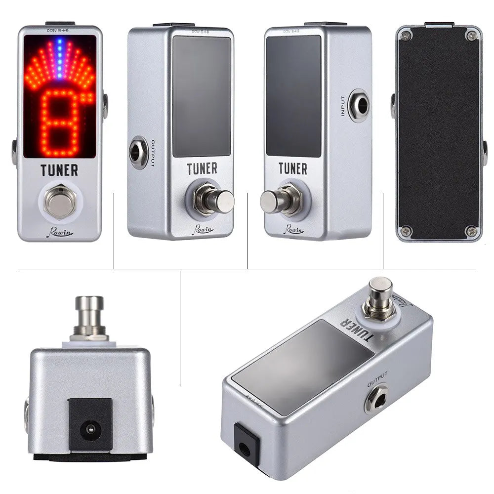 LED Display Mini Chromatic Pedal Effect True Bypass Chromatic Tuner for Guitar & Bass