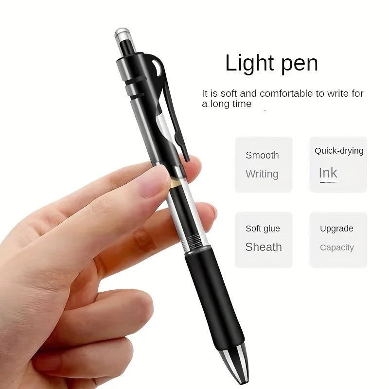 8pcs/set 0.5mm Retractable Gel Pen, Black/Red/Blue Ink Ballpoint for Office/School