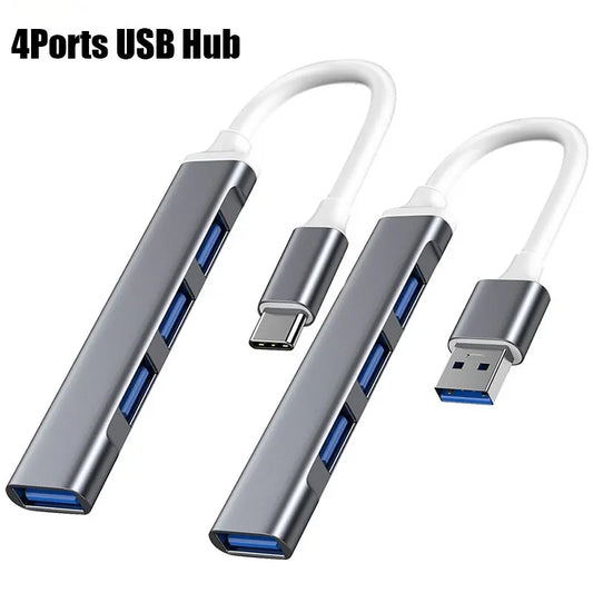 USB C HUB 3.0 4 Port Adapter Phone Mac Pro 13 15 Air PC Laptop