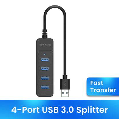 4 Port USB HUB 3.0 High Speed Multi USB 3.0 Splitter Type c USB 2.0 Expander & Power Adapter: For PC