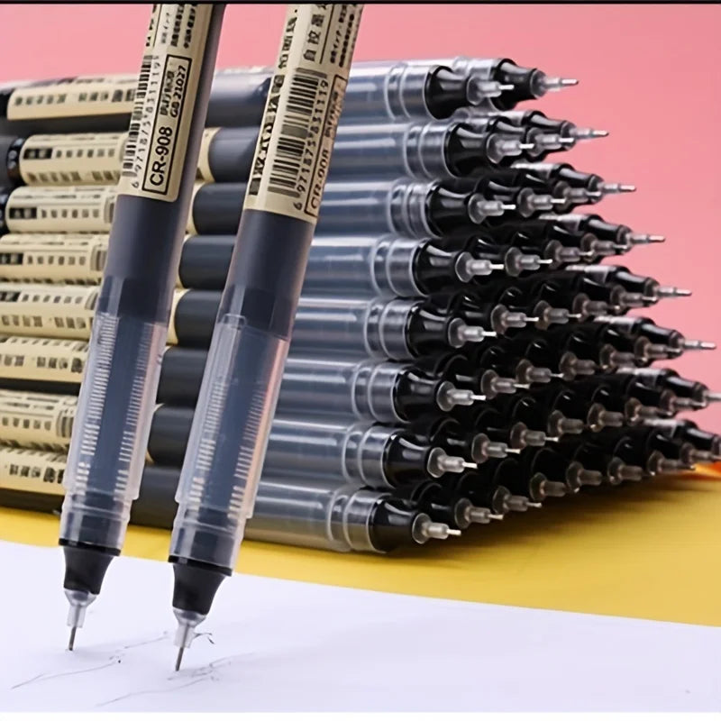 10Pcs/set High Quality Needle Type Gel Pens Straight Liquid Ballpoint Pen Stationery School/Office