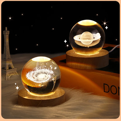 Crystal 3D Glowing Planetary Galaxy Crystal Ball Night Light