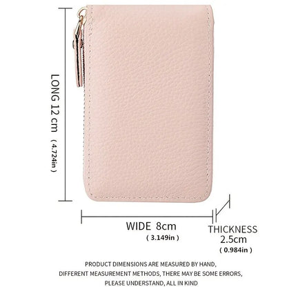 Pu Leather Zipper Short Mini Wallet Women Id Bank Card Holder